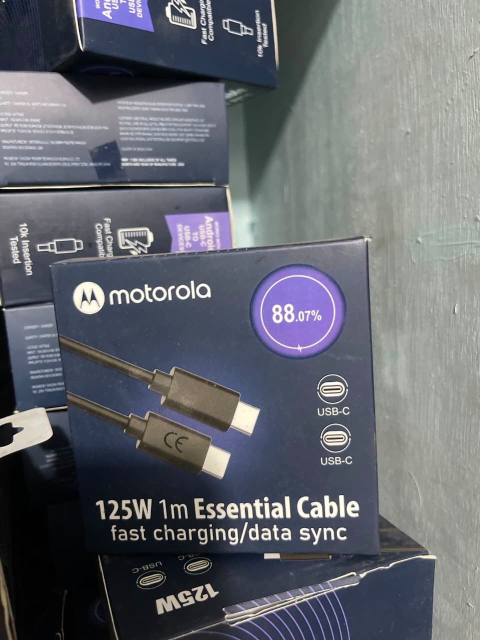 Motorola USB Type-C to USB Type-C Cable Compatible with Fast Charging 1m