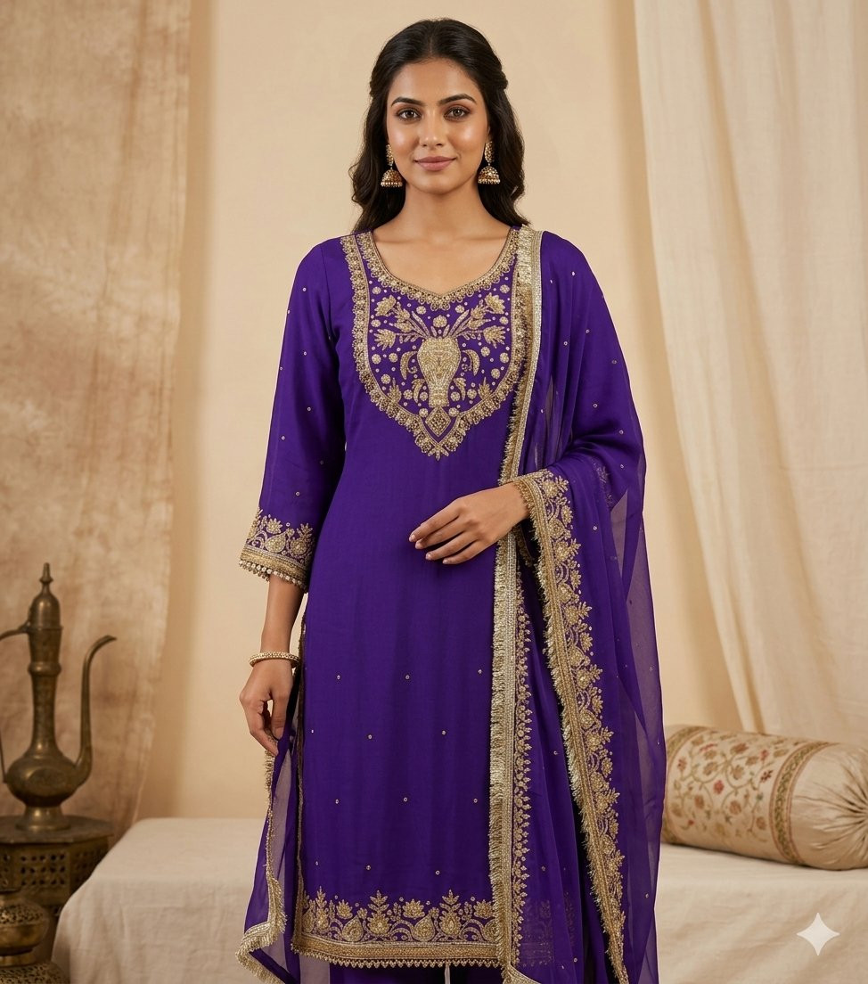 purple Punjabi salwar suit