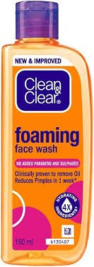 Clean And Clear Foaming Face Wash 100 Ml Cleanser for Oily And Combination Skin Types Oil Control Daily Use