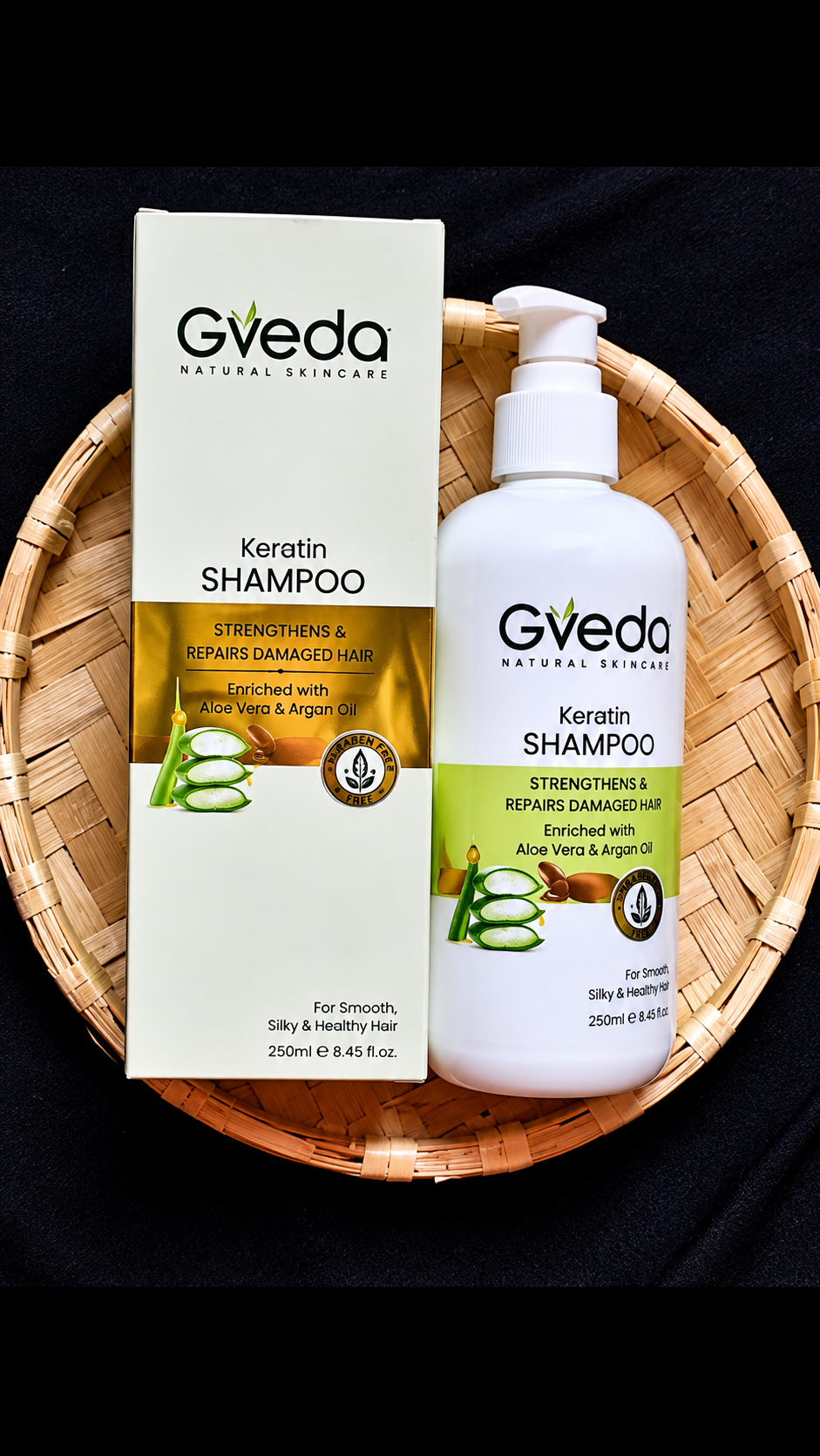 GVEDA Keratin Shampoo – Nourishing & Smoothing Hair Cleanser