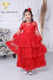 Girls Red Pari Frock