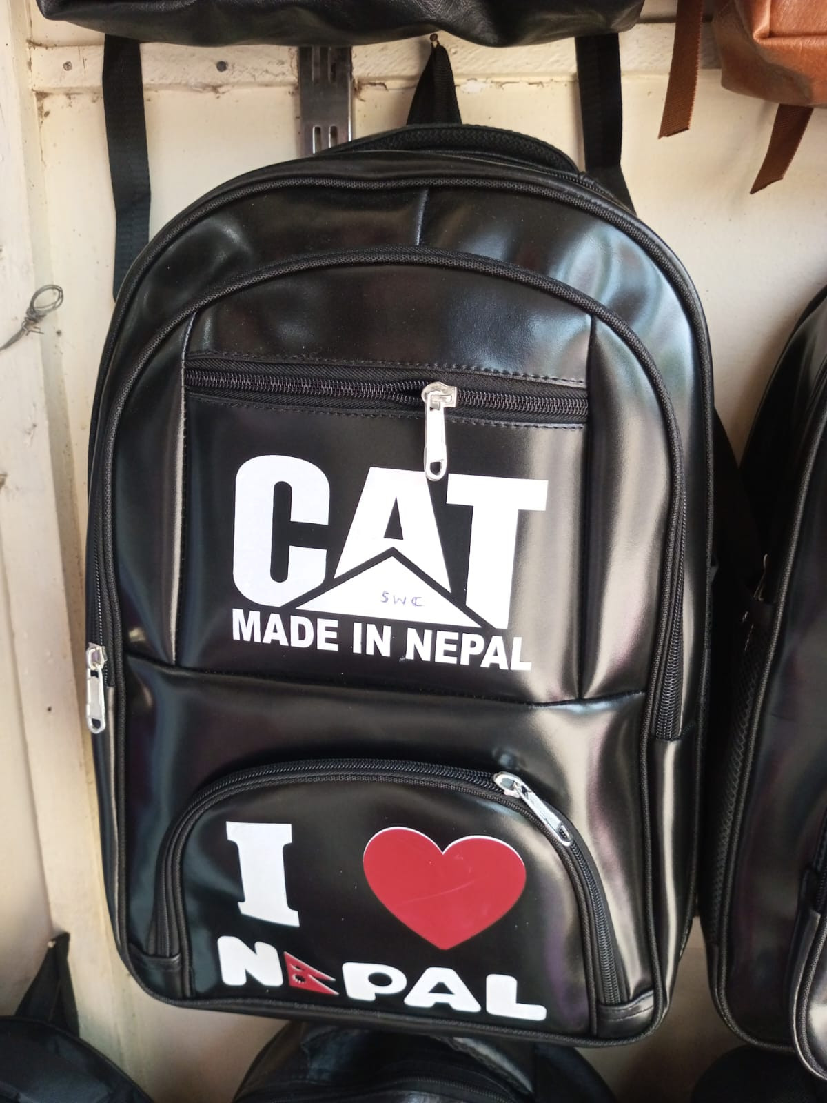 I Love Nepal Printed Original Leather Backpack Travel Laptop Bag