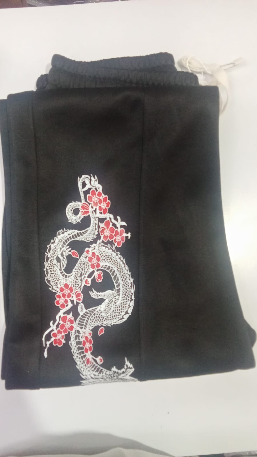 Anime Flower & Dragon Print Sweatpants