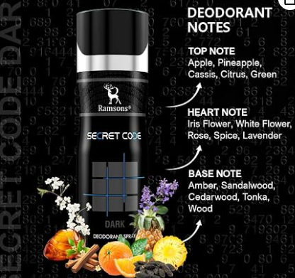 Ramsons Secret Code "Dark" Deodorant Spray in a 200 ml