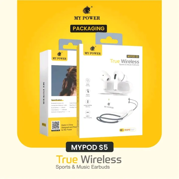 My Power Mypod S5 true wireless sports and music earbuds