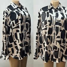 Monochrome abstract print blouse is designed for a boldy