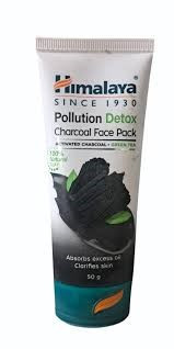 Himalaya Pollution Detox Charcoal Face Wash, infused with activated charcoal and green tea Of 50g