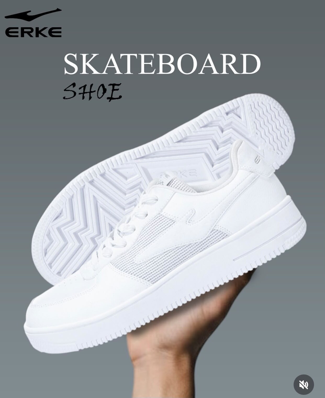 ERKE Women's Walking Shoes Non Slip Classic Sneakers Fashion Tennis Shoes Lightweight Skateboard Shoes for Gym Travel Work Nursing White