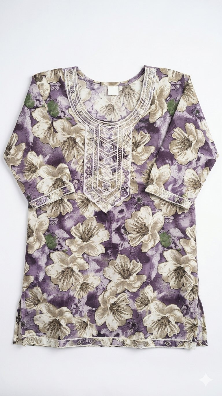 floral printed embroidered Kurti